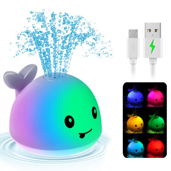 Gigilli Baby Bath Toys, Christmas Stocking Suffers Whale Bath Toy Sprinkler with Suction Cup Spinner Toy, Bath Toys for Kids Ages 1-3 Toddlers Baby 6-12-18 Months, Christmas Baby Birthday 1 2 3 Gifts