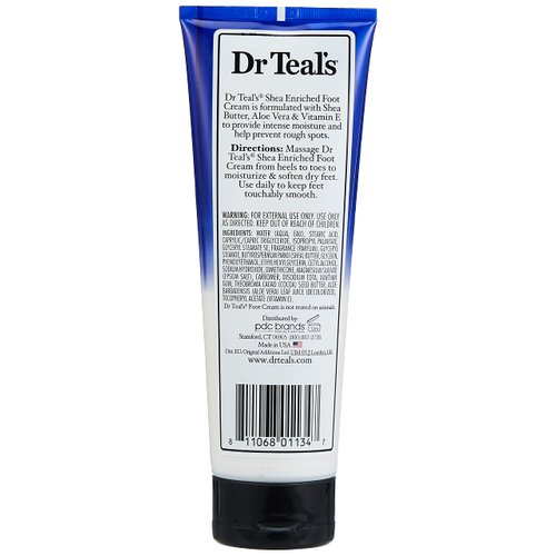 Dr Teal's Pure Epsom Salt Foot Cream Pure Epsom Salt Foot Cream with Shea Butter & Aloe Vera & Vitamin E 8 oz / 240 ml (Women)
