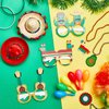 Jexine 48 Pcs Fiesta Party Favors Including 12 Mexican Sombrero Hats with Headband 12 Cinco De Mayo Necklaces 12 Fiesta Eyeglasses 12 Plastic Maracas for Fiesta(Mixed Styles)