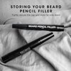 Pacinos Beard Pencil Filler - Water Proof, Long Lasting Coverage & Natural Finish - Beard, Moustache & Eyebrows - Micro-Fork Tip for Seamless Application - Includes Bristle Brush for Blending (Black)