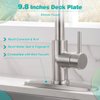 Kicimpro Faucet Plates to Cover Holes Stainless Steel Brushed Nickel Deck Plate for 1 or 3 Hole Bathroom or Kitchen Sink Faucet 9.8 Inch Round Faucet Escutcheons