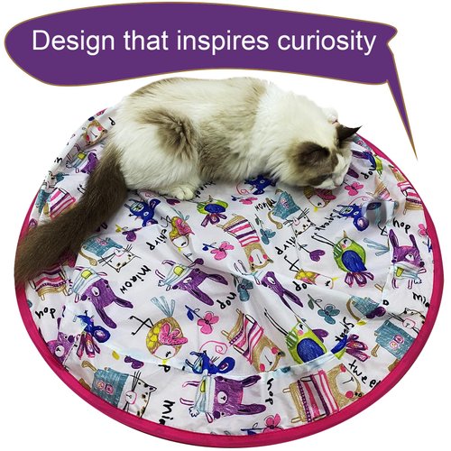 WIDJOQI Cat Toy Balls Cat Hunting Bag cat Hide and Seek Toy Cat Interactive Toy Automatic Rolling Ball Cat Toy Single Play Toy (F-KT)