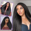 HANNE 22 Inch Kinky Straight Clip Ins Hair Extensions Clip ins for Women 4 Pieces/Lot Yaki Hair Seamless Yaki Clip ins Black Hair Extensions Clip ins for Daily or Party (Black, 22 Inch)