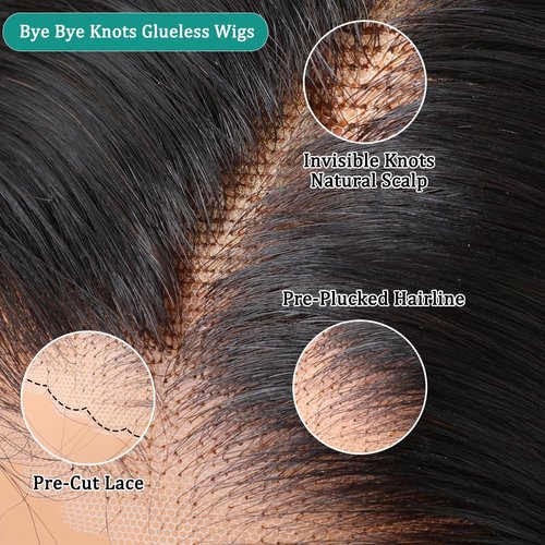 PerisModa Wear and Go Glueless Wigs Human Hair Pre Plucked Pre Cut Full 13x4 HD Lace Frontal Wigs Human Hair 14A Deep Curly Wave Lace Front Wigs Human Hair for Women Bleached Knots 180 Density 24 Inch