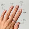 Glamnetic Press On Nails - Silver Belle| Short Round Natural Base Nails with 3D Silver Foil in a Glossy Finish | 12 Sizes - 30 Nail Kit with Glue