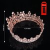 YARIEW Small Rose Gold Crystal Crown for Little Girls Flower Bouquets Accessories Rhinestones Wedding Cake Topper Birthday Crown for Kids Cake Decorations