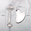 NURINA Pure Stainless Steel Ice Roller Face Roller & Gua Sha Set Double-Sided Facial Tools Face Massager Skin Care Set Gua Sha for Face Neck Body Anti-Wrinkle Facial Massage Kit