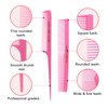 Allegro Combs Rat Rail And Barber Comb Stylist Combs Set Rattail Styling Parting Comb Hair Stylist Tail Comb Men Combs Women Combs Kids Comb Fresh Color 2 Pc. (Fresh Pink)