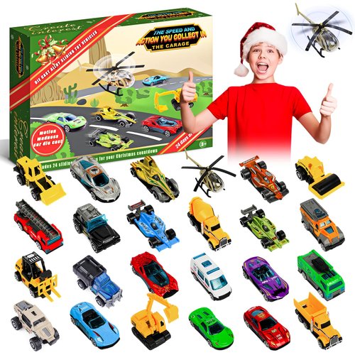 NIGOWAYS Advent Calendar 2024 for Kids,24 PCS Christmas Advent Calendar Car Toy,24 Days Countdown Calendar Toys,Christmas Countdown Calendars for Toddler Kids