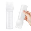 Pimoys Root Comb Applicator Bottle 6 Ounce, Oil Applicator for Hair Dye, Hair Oiling Bottle Brush with Graduated Scale, White