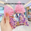 6pcs Kawaii Sparkle Bows with Clips Multi Color Sweet Glitter Hair Bows Boutique Hair Clips Sequins Alligate Hair Clips for Girls Teens.