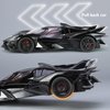 Toy Cars Apo Project EVO Model 1:24 Metal Diecast Car Toys with Light and Sound Pull Back Car for 3 4 5 6 7 Year Old Boys (Black)