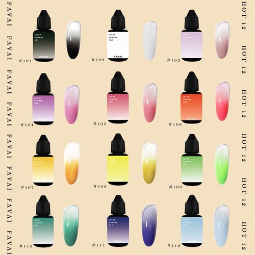 FAVAI Airbrush Gel Nail Polish 12 Colors Air Gel Set Spring Summer Collection for Baby Boomer Nail Art Design Stickers French Manicures Stencils Paint 10ml/0.33 Fl oz Long Lasting Without Dilution