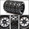 JIUWU 4 Pcs Black 1:10 Scale RC Tires Wheel Rims Crossing Rubber On Road Parts