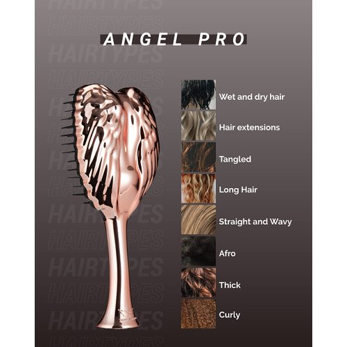 Tangle Angel Detangling Hair Brush - Anti Static Tangle Taming Brush with Soft Bristles - Heat & Water Resistant Pro Detangler Hairbrushes for Women for Fine, Thick, Wavy, & Curly Hair - Rose Gold