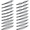 Naturahand 18 PCS Geometric Metal Hair Clips, 2.7 Inch Minimalist Hair Pins for Women and Girls, Wave Hair Barrettes for Hair Decorative Wedding Dainty Styling Accessories (Black, 6 Style)