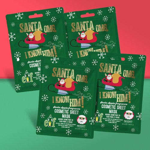 MAD Beauty Warner Elf Santa Cosmetic Sheet Mask x 4
