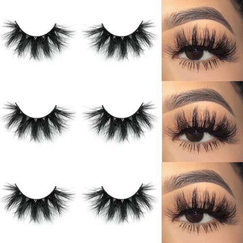 Real Mink Lashes Mikiwi Eyelashes, 5D Mink Eyelashes, Super Fluffy Long Dramatic Eyelashes, Thick HandMade Full Strip Lashes, Cruelty-Free Lash 20-22MM 3D Mink Lashes