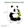 Wanwu World Panda Stuffed Animal 9'' Panda Bear Plush Toys with Bamboo Stuffed Panda Plushies Cute Panda Doll Gifts Black and White (9inch)