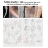 1pc Double Side Printing Tiny Tattoo Practice Skin White Silicone Soft Mini Tattoo Practice Pad for Tatoo Artist Beginners (Type C-White Skin-1pc)