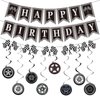 Race Car Birthday Party Decorations - InIsajace Race Car Party Decorations Race Car Happy Birthday Banner Hanging Swirls Party Decor Racing Car Theme Party Supplies Decor