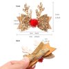 Vpsdkag 4 Pcs Christmas Hair Clips Glitter Antler Bow Hair Clips Christmas Bow Christmas Headwear for Girls