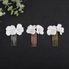Teyglen Bride Flower Wedding Hair Comb Bridal Flower Headpiece Small Cute White Flower Pearl Hair Piece Decorative Hair Jewelry Accessories for Women Girls (Rose gold)