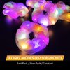 Light Up Pink Scrunchies - Camping Gifts LED Scrunchie for Women & Girls - Neon, Glow in the Dark Hair Accessories - Halloween Hair Ties - Perfect for Glow/Sleepover/Rave Party Favors & Supplies