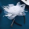 Fascinators Hat for Women Tea Party Headwear Flower Mesh Headband Wedding Cocktail Hair Clip for Girls and Women (White)