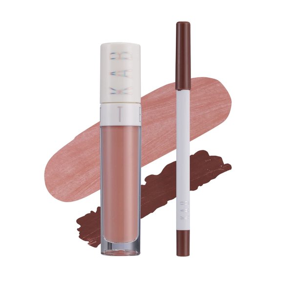 KAB Cosmetics Lip Liner & Lip Gloss Set – Creamy, Long-Lasting Lip Oil Duo (Twisted)