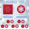 6 Sets Winter Embroidery Kit for Beginners Snowflakes Christmas Cross DIY Needlepoint Kit with Patterns, Instructions, Embroidery Hoops, Threads, Needles, Needle Threader, Ropes, Ribbon (Red)
