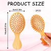 2 PCS Bamboo Hair Brush,Bamboo Brush Mini Hair Brush Anti-Static Travel Brushes for Hair Massage Scalp Detangling Brush Yellow Mini Hairbrush Natural Wooden Pocket Travel Small Hair Brush for All Hair