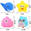 Bath Toys, 8 Pcs Light Up Floating Rubber Animal Toys Set, Flashing Color Changing Light in Water, Baby Infants Kids Toddler Child Preschool Bathtub Bathroom Shower Games Swimming Pool Party