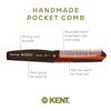Kent 82T 4" Handmade Folding Pocket Comb for Men, Fine Tooth Hair Comb Straightener for Everyday Grooming Styling Hair, Beard or Mustache, Use Dry or with Balms, Saw Cut Hand Polished, Made in England