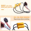 mankk 2Pcs 3157 3057 4157 LED Resistor Kit, 50W 6 Ohm Turn Signal Bulb Relay Harness Resistor Adapter Fix Flashing Error Code Warning Canceller for Upgrading Turn Signal Bulb Relay Harness 3157