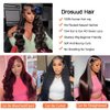 Drosuud Body Wave Lace Front Wigs Human Hair Pre Plucked 180% Density 13x4 HD Lace Front Wigs Human Hair Glueless Wigs Human Hair Pre Plucked Natural Color 22 inch