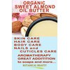 Botanical Beauty Organic SWEET ALMOND OIL BUTTER Pure Natural Virgin Unrefined RAW 4 Fl. Oz.- 120 ml for FACE, SKIN, BODY, DAMAGED HAIR, NAILS.
