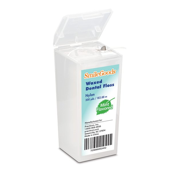 SmileGoods Waxed Dental Floss, 200 Yards, Mint Flavored