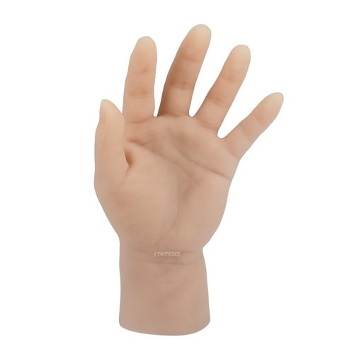 ITATOO Silicone Tattoo Practice Hand Fake Tattoo Hand Dummy Fake Tattoo Skin for Tattoo Artists and Beginners (Left Hand with Short Arm)