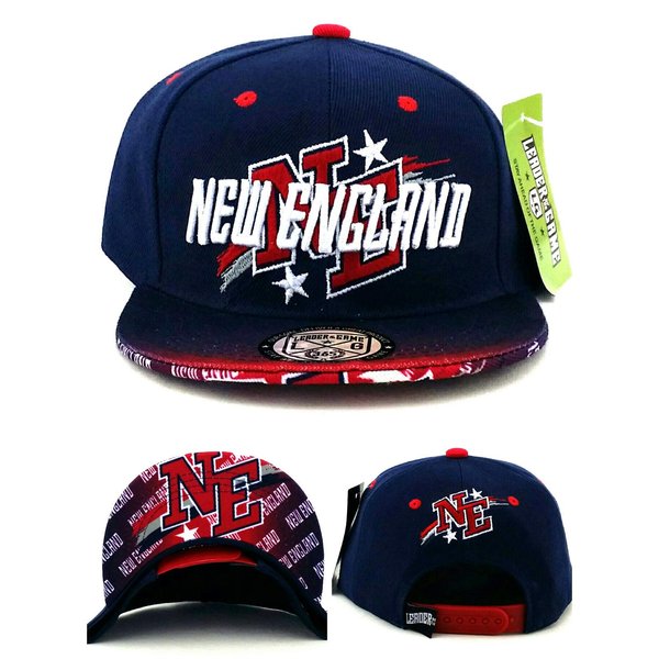 New England New Leader Youth Kids Flash Fade Blue Red Era Snapback Hat Cap 19in to 21in Head Size