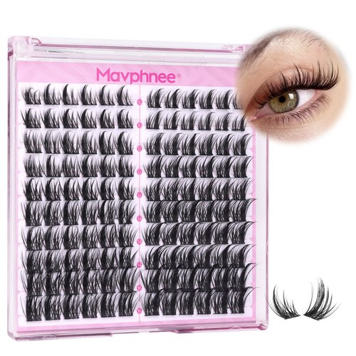 Natural Lash Clusters Spiky Eyelash Extensions Wispy Individual Lashes Manga Eyelash Individuals 120 Pcs CC Curl Cluster Eyelash Extensions 10-16MM Mixed DIY Lash Extensions by Mavphnee