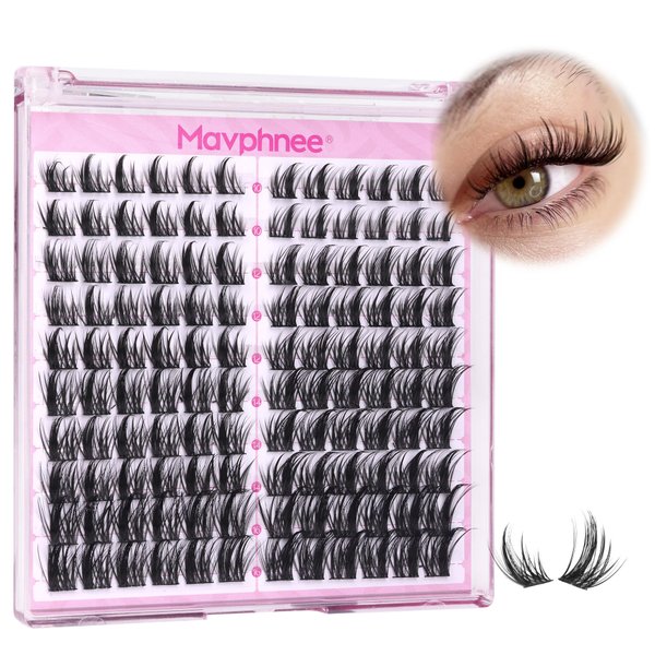 Natural Lash Clusters Spiky Eyelash Extensions Wispy Individual Lashes Manga Eyelash Individuals 120 Pcs CC Curl Cluster Eyelash Extensions 10-16MM Mixed DIY Lash Extensions by Mavphnee
