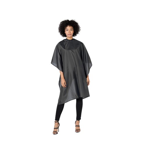 Betty Dain Whisper Styling Cape, Lightweight Fabric, Water Resistant Nylon, Snap Closure, Easy Care, Wrinkle Free, Black, 45 inches wide x 55 inches long