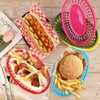 EUSOAR Plastic Serving Trays, 6pcs 9.4"x 5.9" Food Baskets for Serving, Reusable Bread Baskets for Fast Food Restaurant Supplies, Deli Serving, Chicken, Burgers, Sandwiches & Fries