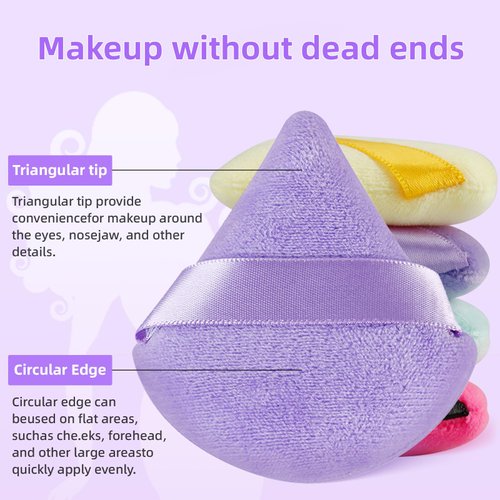 8 Pieces Triangle Powder Puff Face Soft Triangle Makeup Puff Velour Cosmetic Foundation Blender Sponge Beauty Makeup Tools