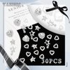 YAEISM 30PCS Star Nail Charms 3D Crystal Heart Nail Charms Alloy Silver Nail Charms Shiny Starlight Nail Gems and Charms Jewelry Rhinestones for Women Nail Art and DIY Crafts Decoration