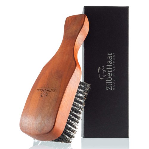 ZilberHaar - Major Hair & Beard Brush for Men - Stiff Boar Bristles and Pearwood - All Beard and Hair Types - Perfect for Thick or Thin Hair - Men's Hair Brush and Beard Brush - Made in Germany