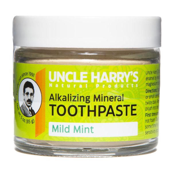 Uncle Harry's Mild Mint Remineralizing Toothpaste | Natural Whitening Toothpaste Freshens Breath & Promotes Enamel | Vegan Fluoride Free Toothpaste