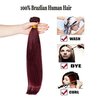 8A Brazilian Virgin Hair 99j Burgundy Straight Hair Weaves Bundle Free Part Red Wine Color 100% Unprocessed Human Hair Weft Weaves (30 INCH)…