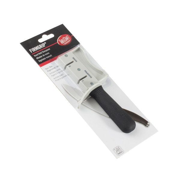 Tablecraft E5698 Hand Held Twice-Sharp Knife Sharpener with Firm Grip Handle, Black